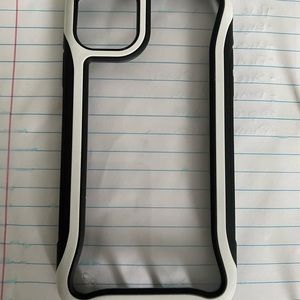 Black & White Rimmed Clear Hard iPhone 11 Case